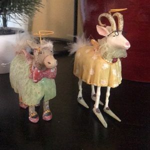Department 56 Krinkles Donkey and Goat ornaments